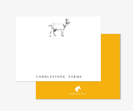 The Style of the Sporting Life™ Personalized Black and White Vintage Goat Correspondence Cards