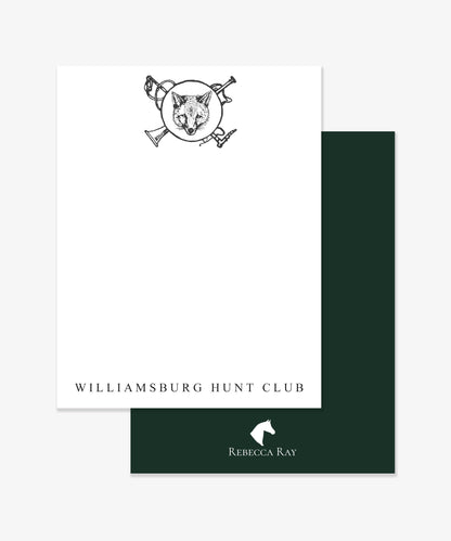The Style of the Sporting Life™ Personalized Black and White Vintage Fox Emblem Correspondence Cards