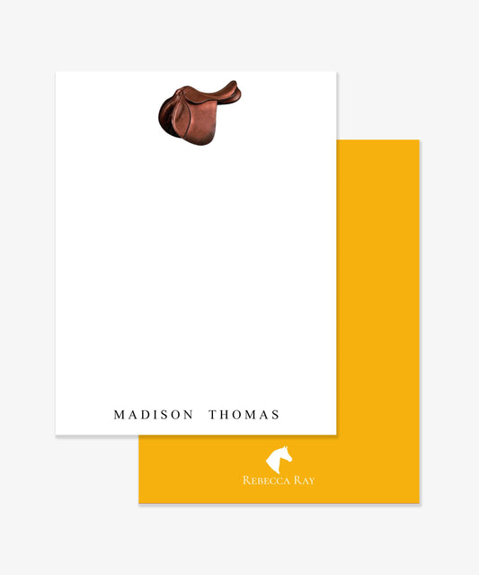 The Style of the Sporting Life™ Personalized Color English Saddle Correspondence Cards
