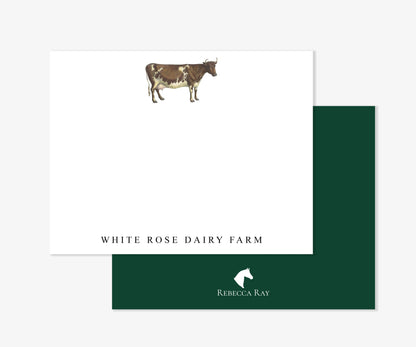 The Style of the Sporting Life™ Personalized Color Dairy Cow Correspondence Cards