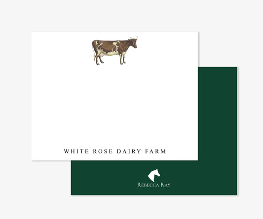 The Style of the Sporting Life™ Personalized Color Dairy Cow Correspondence Cards