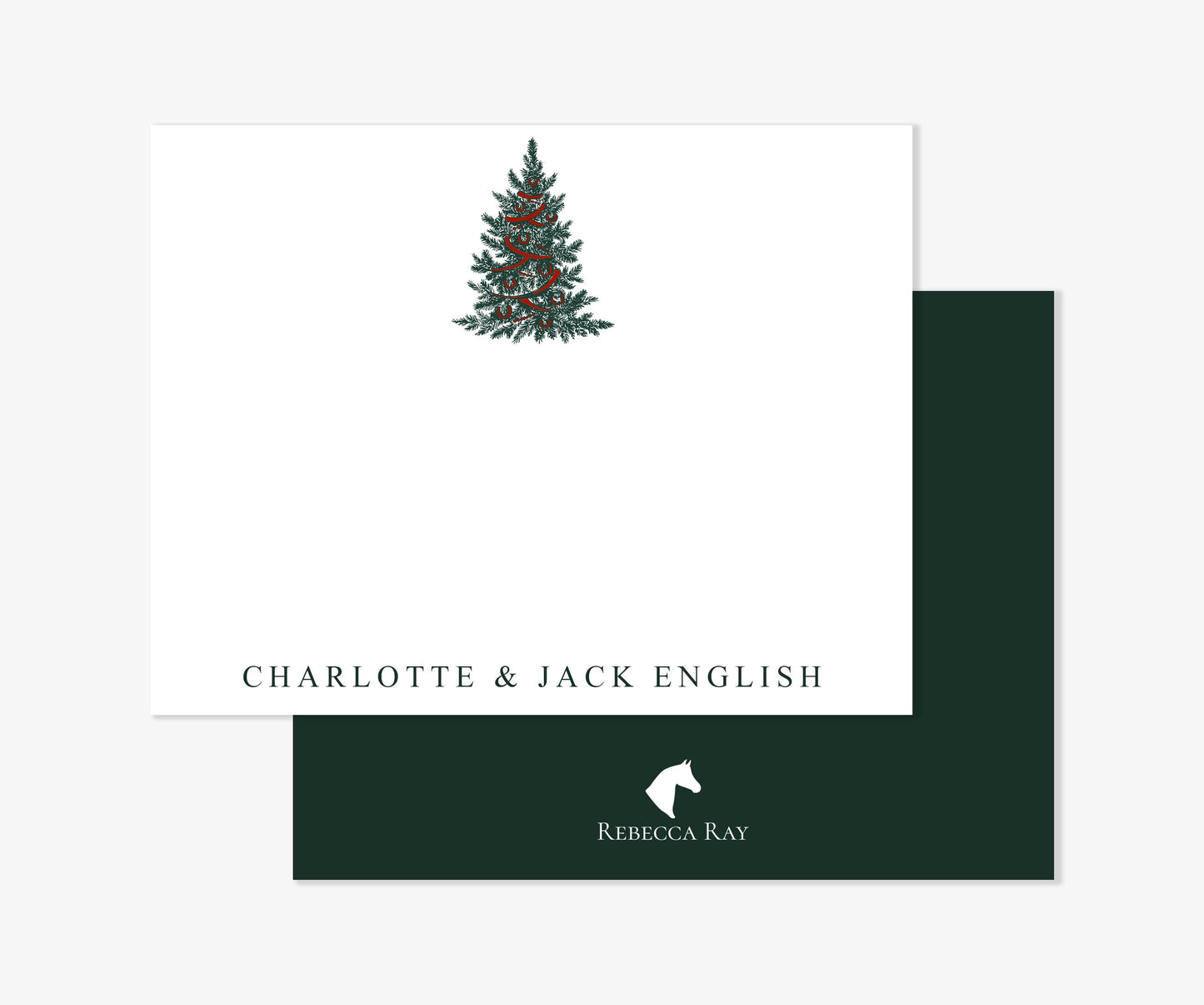 The Style of the Sporting Life™ Personalized Holiday Horseshoe Tree Correspondence Cards