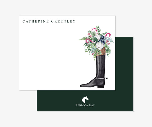 The Style of the Sporting Life™ Personalized Holiday Dress Boot Correspondence Cards