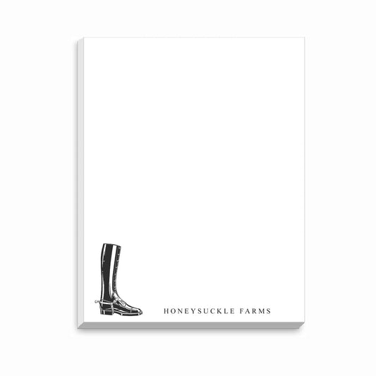 The Style of the Sporting Life™ Personalized Black & White Vintage Field Boot Notepad