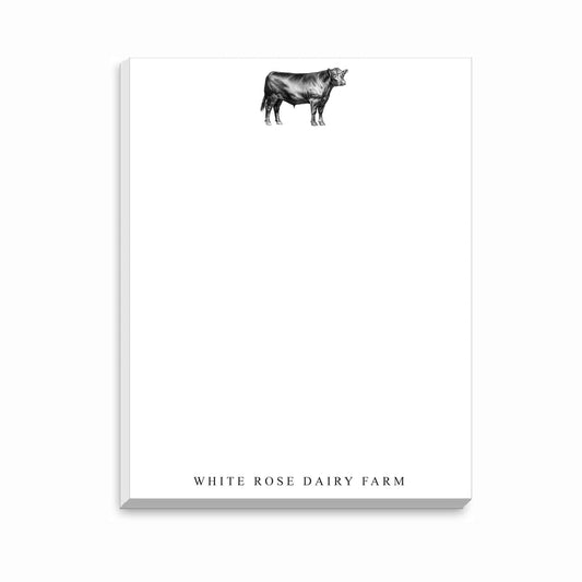 The Style of the Sporting Life™ Personalized Black & White Vintage Bull Notepad