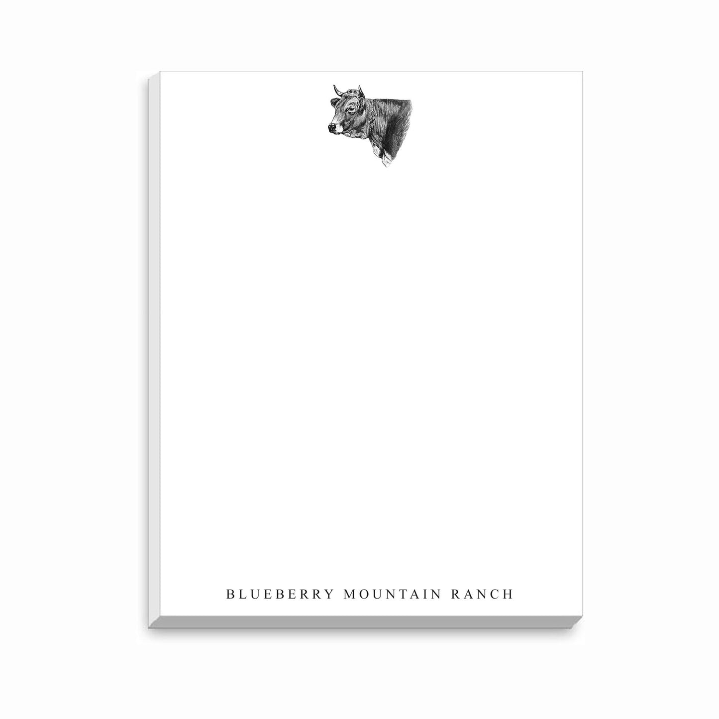 The Style of the Sporting Life™ Personalized Black & White Vintage Bull Bust Notepad