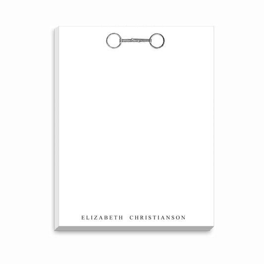 The Style of the Sporting Life™ Personalized Black & White Vintage Snaffle Notepad