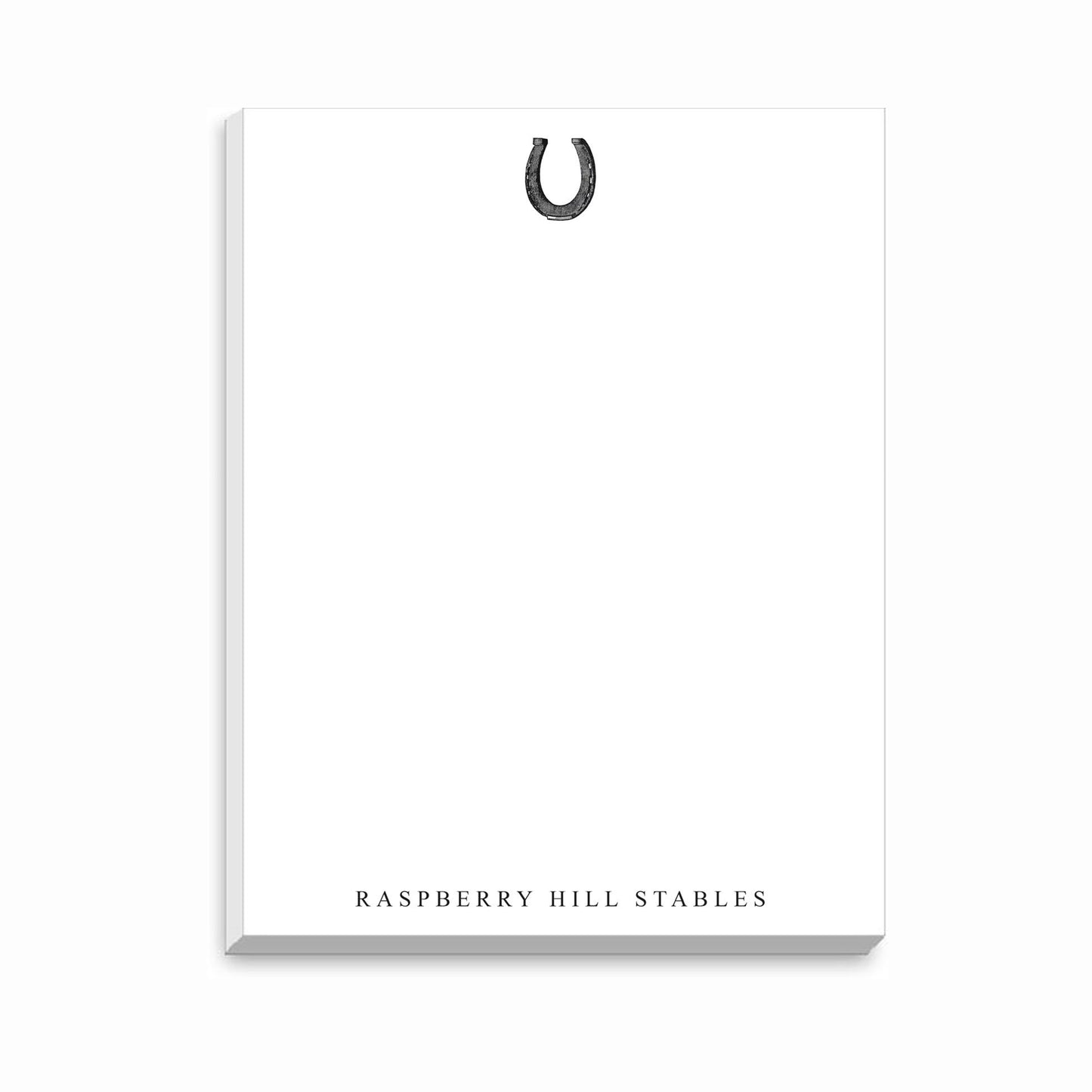 The Style of the Sporting Life™ Personalized Black & White Vintage Horse Shoe Notepad