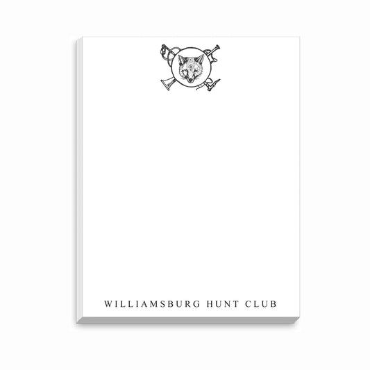 The Style of the Sporting Life™ Personalized Black & White Vintage Fox Emblem Notepad