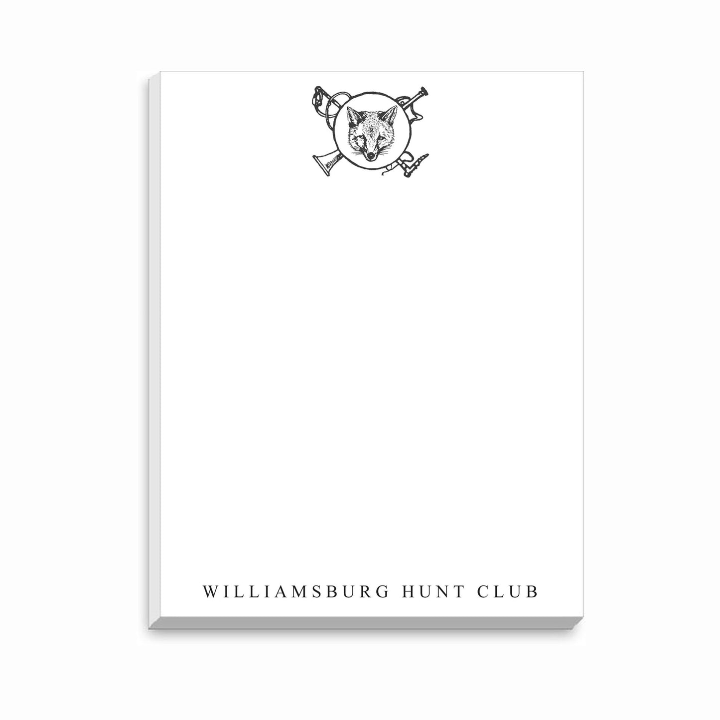 The Style of the Sporting Life™ Personalized Black & White Vintage Fox Emblem Notepad