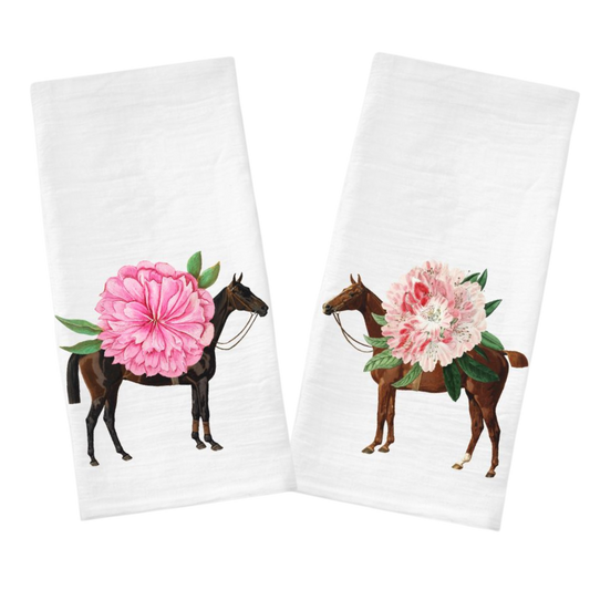Floral Kitchen Towel set of 2 Flower Themed Kitchen Towels 