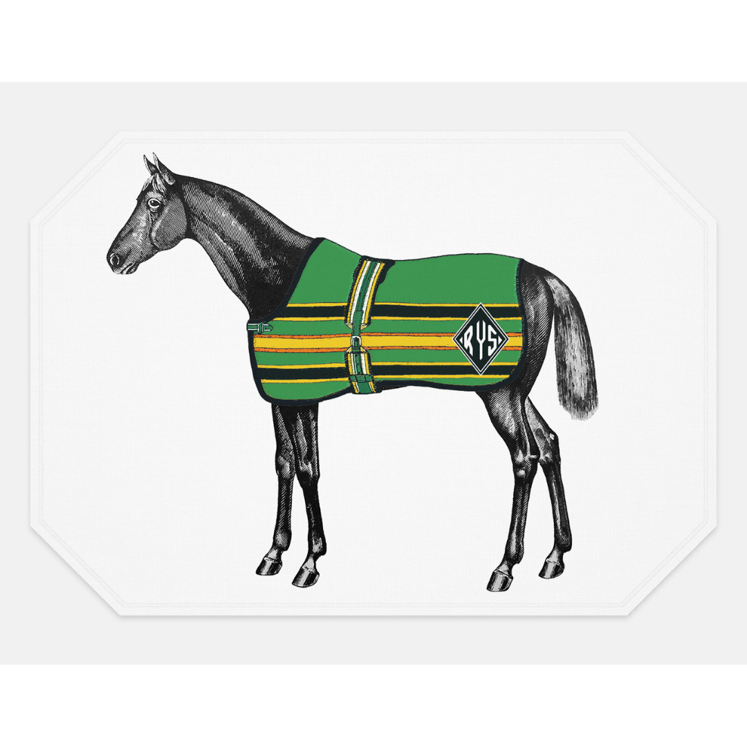 The Style of the Sporting Life™ Personalized Lilly Horse Placemat - Set of 4