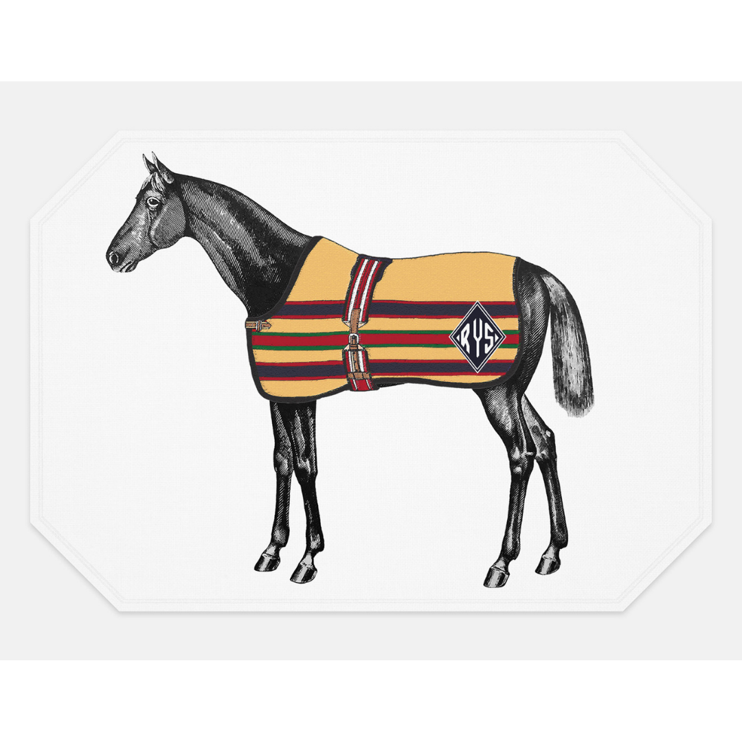 The Style of the Sporting Life™ Personalized Lilly Horse Placemat - Set of 4