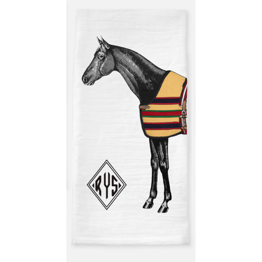 The Style of the Sporting Life™ Personalized Lilly Horse Tea Towel- 5 Color Options